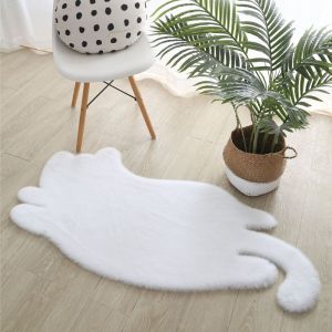 Animal Cat Plush Carpet for Living Room Shaggy Rug Cat Patterns Floor Mat Anti-slip Long Hair Solid Bedroom Carpets Home Decor