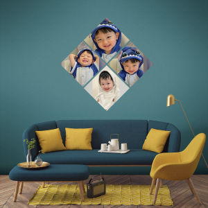 CETAK FOTO BENTUK BELAH KETUPAT 1 SET ISI 4 PCS