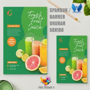 Spanduk Banner Fresh Juice Ukuran 50X100 Custom Desain