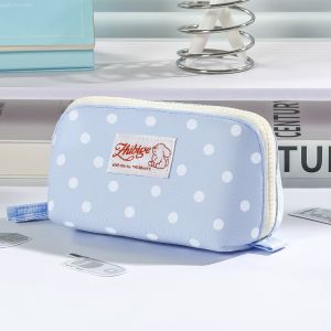 BHYJGD Họa tiết chó chấm bi Hộp đựng bút chì Khóa Dung lượng lớn Túi đựng bút INS Nhiều Ngăn Túi đựng bút chì Sinh viên
