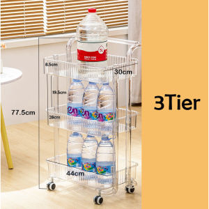 Locaupin Plastic 3Tier Trolley Racks office Shelves Bathroom Shelves Kitchen Racks Livingroom Storage