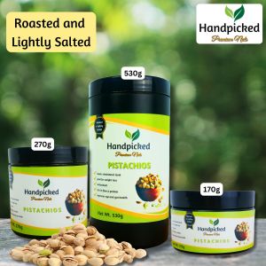 Pistachios - Roasted and Lightly Salted (Handpicked Premium Nuts) Tall (170g)