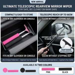 Telescopic Car Windshield Wiper Extendable Rearview Mirror Wiper Rain Repellent Multifunctional Car Cleaning Tool Windshield Glass Car Accessories