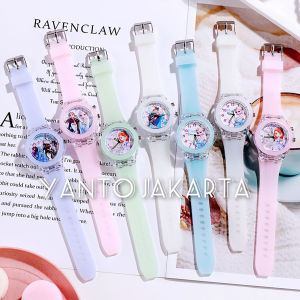 JAM TANGAN ANAK PEREMPUAN FROZEN LAMPU NYALA BERCAHAYA