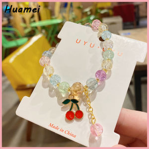 Cartoon Sanrio Ice Cracked Glass Crystal Beaded Bracelet Girlfriend Colorful Popcorn Couple Bracelet