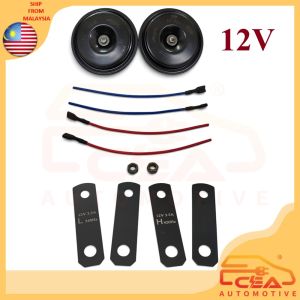 1SET 12V 24V CAR MOTORCYCLE HORN STEEL TWIN TONE POWER COMPACT KLAKSON ORIGINAL HON KERETA 12v 24v