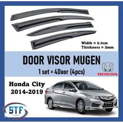 Honda City 2014-2019 1.5E/1.5V I-VTEC Door Visor Air Press Window Mugen Style Acrylic Wind Deflector For Honda City 2014-2019 1.5E/1.5V I-VTEC (4PCS/SET)