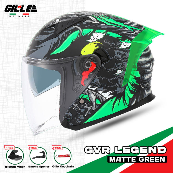 Gille Helmet 172 GVR-V1 Legend Motorcycle Helmets Half Face Dual Visor ...