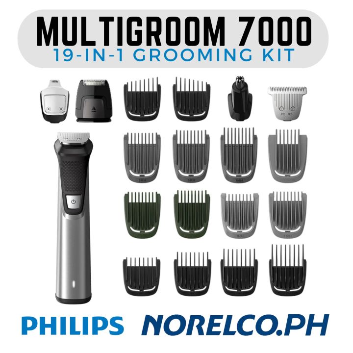 Philips Norelco Multigroom Series 7000, 19 in 1 Gromming Kit with Trimmer and Shaver for Beard