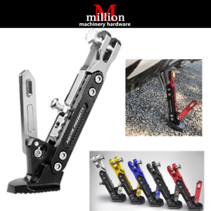 (19-25cm) Titanium Motorcycle Adjustable Height Side Stand CNC Foot Bracket Side Stand Motorcycle Accessories Modification Foot Kickstand Durable Adjustable