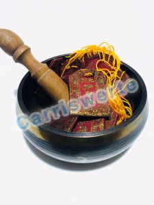 CARRISWERTE Feng Shui Decor Buddhism Bronze Singing Bowl With Wooden Stick Tibetan Singing Bowl