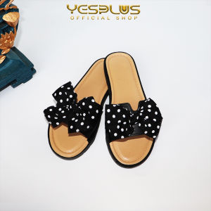 Sandal Slip On Selop Wanita Motif Pita Polkadot Elastis Anti Slip Dan Empuk Bahan PCU 1899