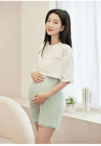 Baby Diary Summer pregnant womens bottom ice silk safety pants can be freely adjusted Leggings
