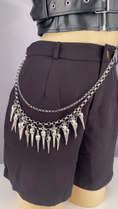 Hip Hop Mạng Nhện Punk chuỗi bên Trên Quần Jean Quần Túi Xách Cho Cô Gái Nhiều Lớp chuỗi dây đeo trên người Quần Đường Phố Quần Áo