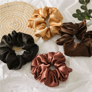 1/5/6PCS Retro Satin Silk Hair Tie Elastic Scrunchies Ponytail High Elastic Holder Hair Rope Rings
