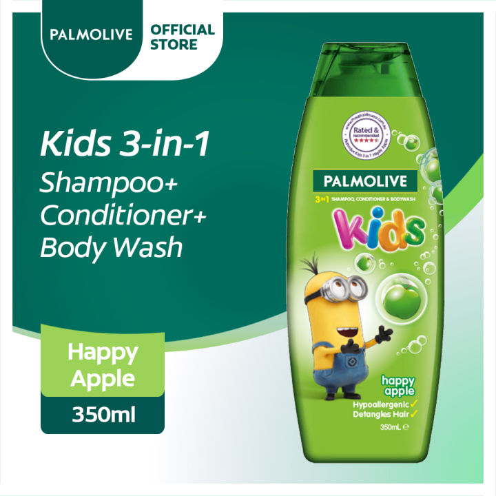 Palmolive Kids Minions 3-in-1 Shampoo, Body Wash and Conditioner Happy Apple 350mL