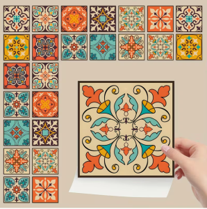 10x10cm Wall Tile Stickers Peel Stick Waterproof Home Decoration DIY Living Bedroom Decor Wall Kitchen Bathroom 自粘墙贴