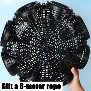 Eel Cage Loach lobster Trap 6/8/10Hole Portable Plastic Container(Gift a 6-meter rope)Fish Trap Fishing Tool