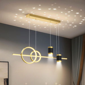 Chandelier LED Modern Simple Tri-color Pendant Light Starry Sky Adjustable Ceiling Light for Balcony Corridor Dining Room Living Decorative Lighting
