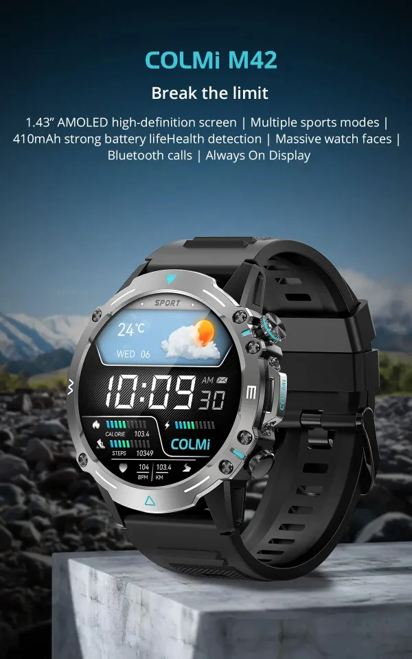 COLMI M42 Military Grade Smartwatch AMOLED Display Voice
