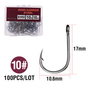 100PCS/SET Carbon Steel Fish Bait Fishing Hooks Durable Head Fishing tackle