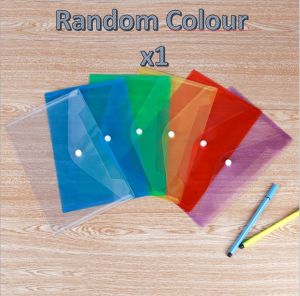 Multicolor Polypropylene A5 Snap Button Document Folders for Office & School