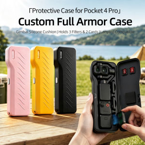 For DJI Osmo Pocket 4P Case Storage Box Anti Drop Flip Cover Water Resistant Camera Shell W Lanyard for Pocket 4P bag Accessories