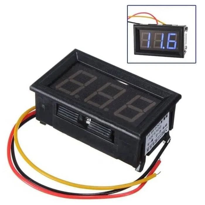 Digital Voltmeter 0-30V DC 3 Kabel BLUE 0.56