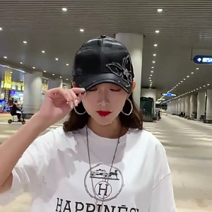 หมวกเบสบอลผีเสื้อสำหรับผู้หญิงหมวกป้องกันแดดปรับได้หมวกเต้นรำฮิปฮอปสำหรับเด็กผู้หญิงพลอยปลอมแวววาว