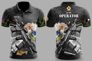 2024-2025 Philippine Security Officer Eagle Design Tactical Design 3D Custom Zipper Polo Shirt (Free Customization Service)