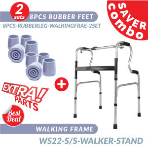 Foldable Walking Frame Tongkat 4 Kaki Bantu Jalan Crutches Walking Cane Aid For Elderly Adult Walker Frame Shower Seat