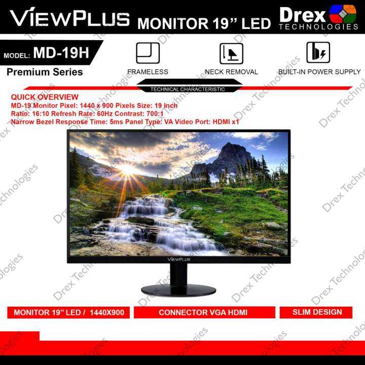 ViewPlus MD-19H 19" LED Monitor With HDMI And VGA Port | Lazada PH