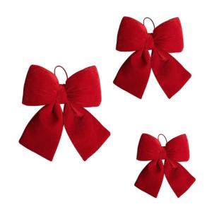 3Pcs Soft Velvety Fabric Bowknot Christmas Tree Decoration For Front Door Wreath Mantels Wrapping Wedding Decoration