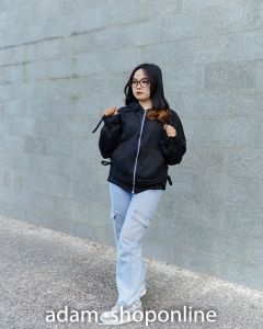 Hoodie wanita zipper oversize korea style terbaru