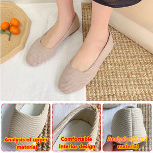 Soft Sole Womens Loafers with Breathable Knitted Upper and Casual Design