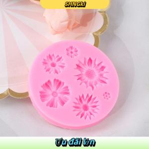 SHNGki 3D hướng dương cánh hoa dập nổi Silicone khuôn cứu trợ fondant bánh trang trí công cụ