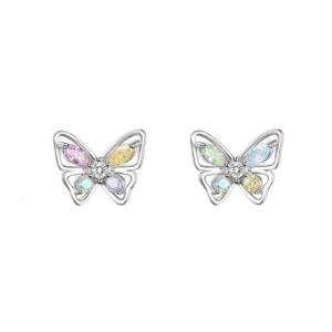 Fashionable Butterfly Studs Earrings Crafted with Colorful Zircon Alloy Materials Accessory for Enhancing Your Look