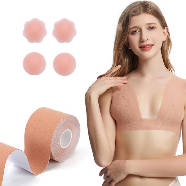 Boob Tape Bra Breast Lift Tape Women Breast Nipple Covers Push Up Bra  Adhesive Breast Tape