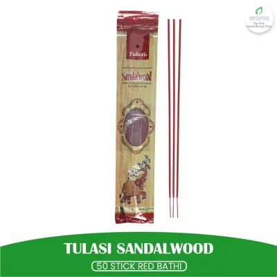 Dupa India Aromaterapi Red Bathi - Tulasi Sandalwood 50 Sticks