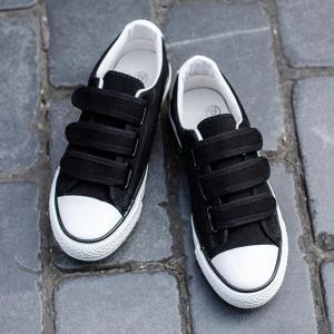 รองเท้าผ้าใบสีขาว สไตล์ลำลอง รองเท้าผ้าใบคลาสสิค ดีไซน์เวลโคร ไม่ต้องใช้เชือกผูกรองเท้า