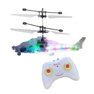 Mainan Helicopter Tranparan lampu led Remote Control Helikopter Tahan Benturan Jatuh