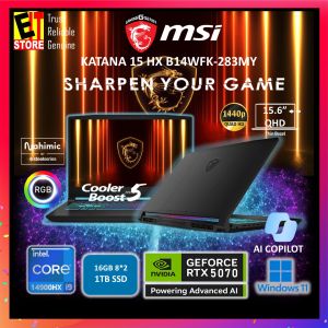 MSI Katana 15 HX AI GAMING LAPTOP B14WGK-283MY (i9-14900HX/16GB DDR5/1TB SSD/15.6" QHD 165HZ /NVIDIA RTX5070 8GB GDDR7/4-ZONE RGB KEYBOARD/W11/BAG/2Y)