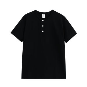 亨利领短袖 270g重磅新疆棉男士女精梳棉青年潮牌直筒型 纯棉T恤