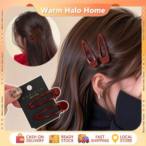 2pcs Retro Ankela Red Hair Clip High-end Frontal Side Bangs Hair Clips Accessory Girl Duckbill Clip