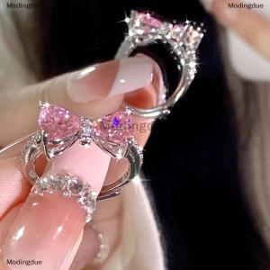 [COD] Modingdue Lovely Princess Pink Ring Adjustable Bowknot Ring Sweet Ins Style Ring Jewelry For Women Birthday Party Gift Accessories