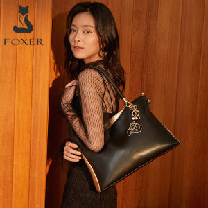 FOXER Women Handbag Leather Purse Lady Tote Shoulder Bag Top Handle Bag