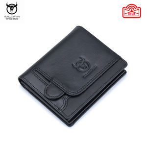 BULLCAPTAIN Creative Coin Purse Mens Leather RFID Anti-theft Brush Business Wallet