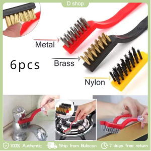6Pcs Brush metal brass nylon bristles multifunction dirt cleaning brush strong decontamination