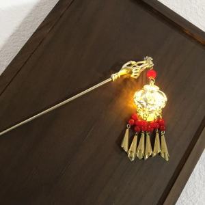 ANNA NICOLE Chinese New Year Hairstick for Costume Style for Hanfu Pearl Metal Hair Stick Simple Exquisite Metal Hair Pin Girl Hair Ornament