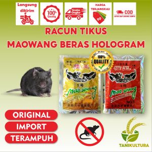 Racun Tikus Maowang Beras Original Hologram Ampuh Mati Kering Tidak Bau Obat Tikus Beras Merah